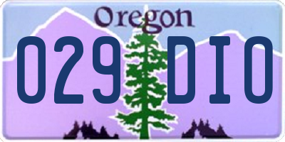 OR license plate 029DIO