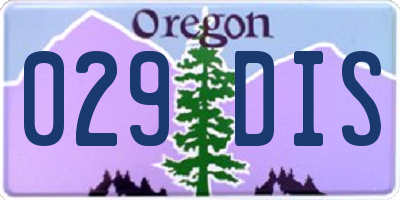 OR license plate 029DIS