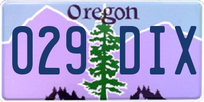 OR license plate 029DIX