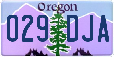OR license plate 029DJA