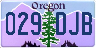 OR license plate 029DJB