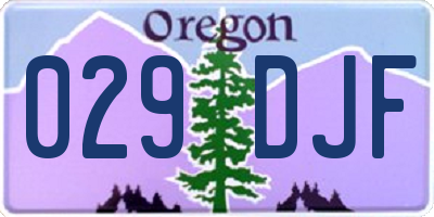 OR license plate 029DJF
