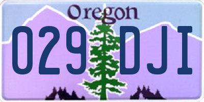 OR license plate 029DJI