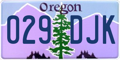 OR license plate 029DJK