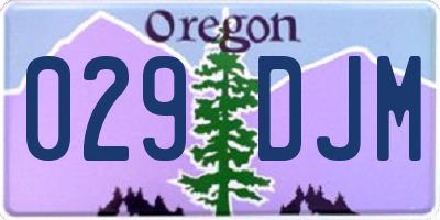OR license plate 029DJM
