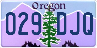 OR license plate 029DJQ
