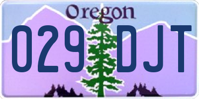 OR license plate 029DJT