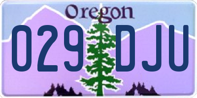 OR license plate 029DJU