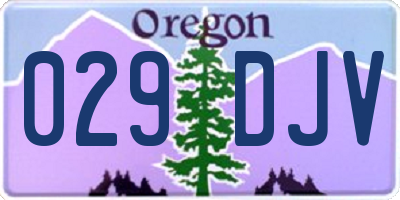 OR license plate 029DJV