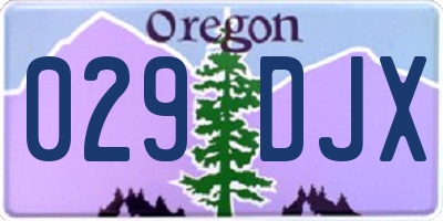 OR license plate 029DJX