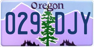OR license plate 029DJY
