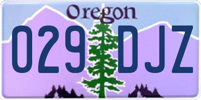 OR license plate 029DJZ