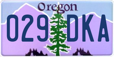 OR license plate 029DKA