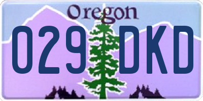 OR license plate 029DKD