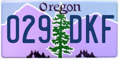 OR license plate 029DKF