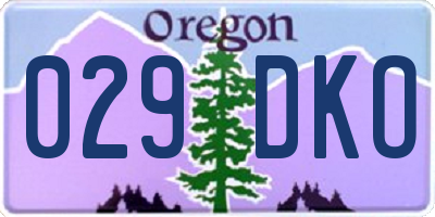 OR license plate 029DKO