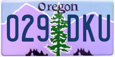 OR license plate 029DKU