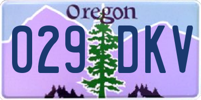 OR license plate 029DKV
