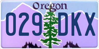 OR license plate 029DKX