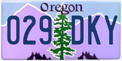 OR license plate 029DKY