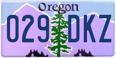 OR license plate 029DKZ