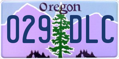 OR license plate 029DLC