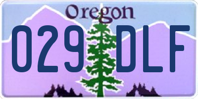 OR license plate 029DLF