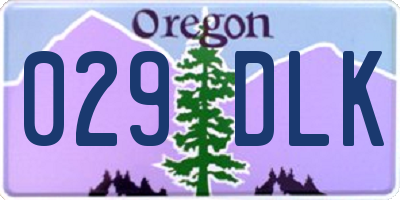 OR license plate 029DLK