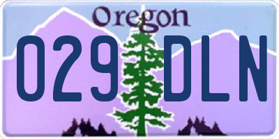 OR license plate 029DLN