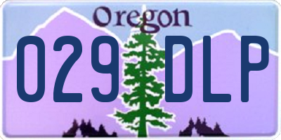 OR license plate 029DLP