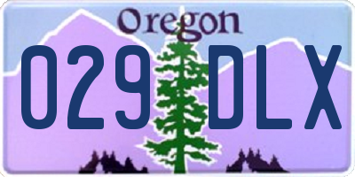 OR license plate 029DLX