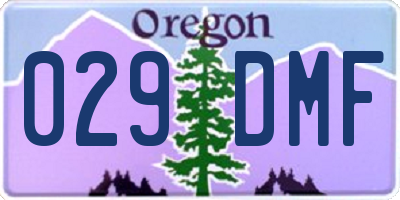 OR license plate 029DMF