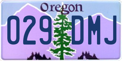 OR license plate 029DMJ