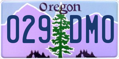 OR license plate 029DMO