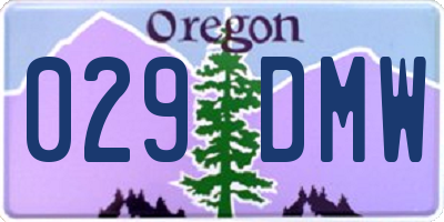 OR license plate 029DMW