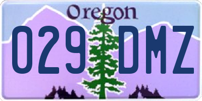 OR license plate 029DMZ