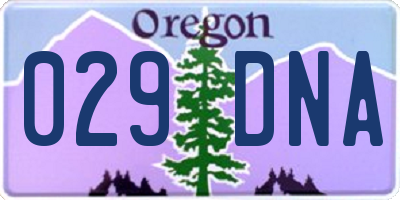 OR license plate 029DNA
