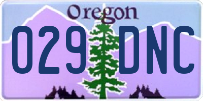 OR license plate 029DNC
