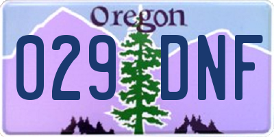 OR license plate 029DNF