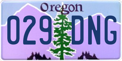 OR license plate 029DNG