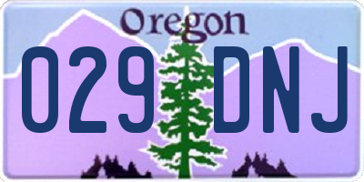 OR license plate 029DNJ