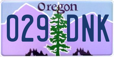 OR license plate 029DNK