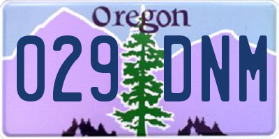 OR license plate 029DNM