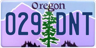 OR license plate 029DNT