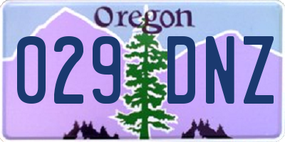 OR license plate 029DNZ