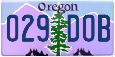 OR license plate 029DOB