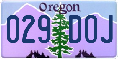 OR license plate 029DOJ