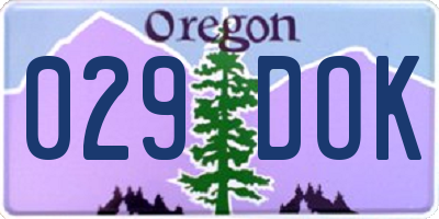 OR license plate 029DOK