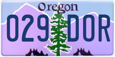 OR license plate 029DOR