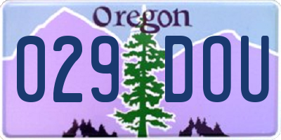 OR license plate 029DOU
